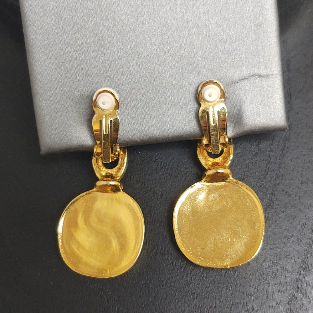Rare M. SAAD Vintage Roman Coin Dangle Earrings - Picture 4 of 7